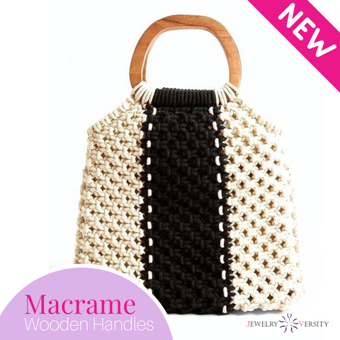 Macrame Wooden Handles Bag